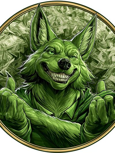 Green Fox Illustration Poster.