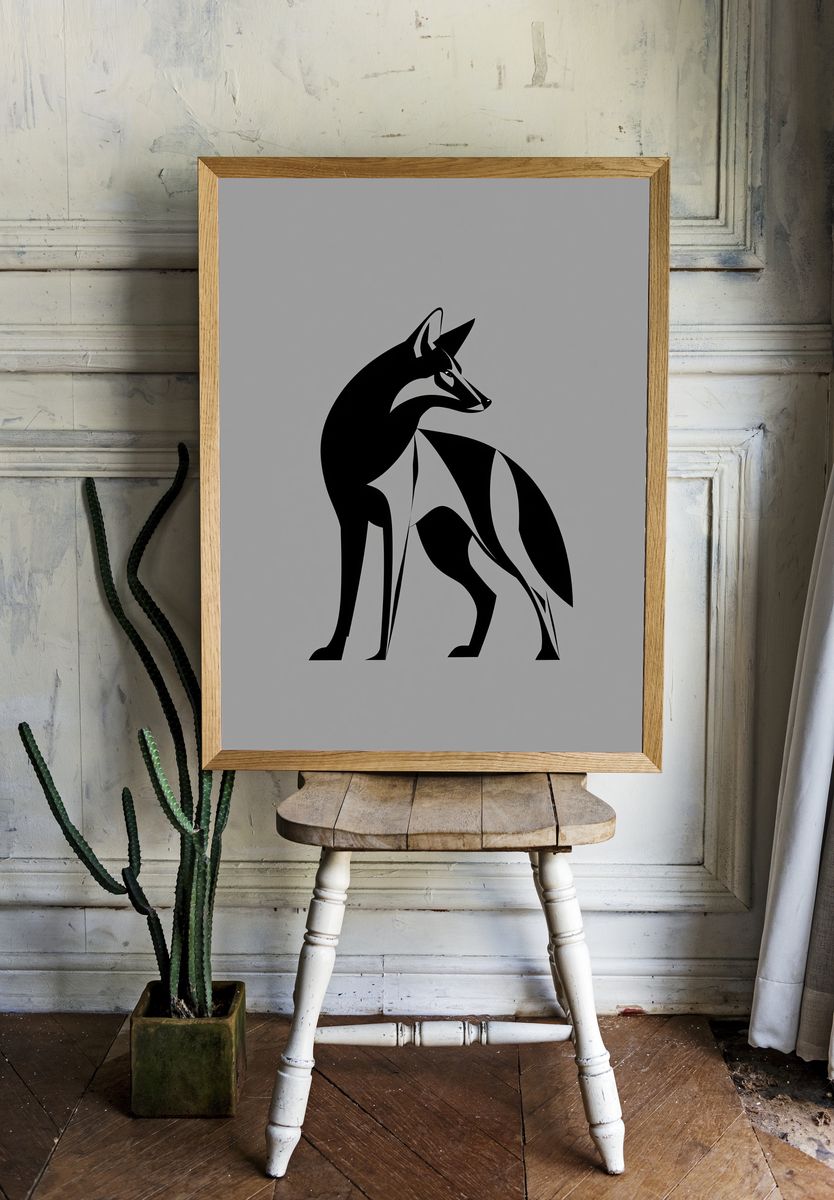 Geometric Fox Minimalist Poster. room preview