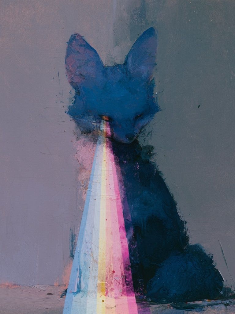 Blue Fox Prism Poster. poster detail