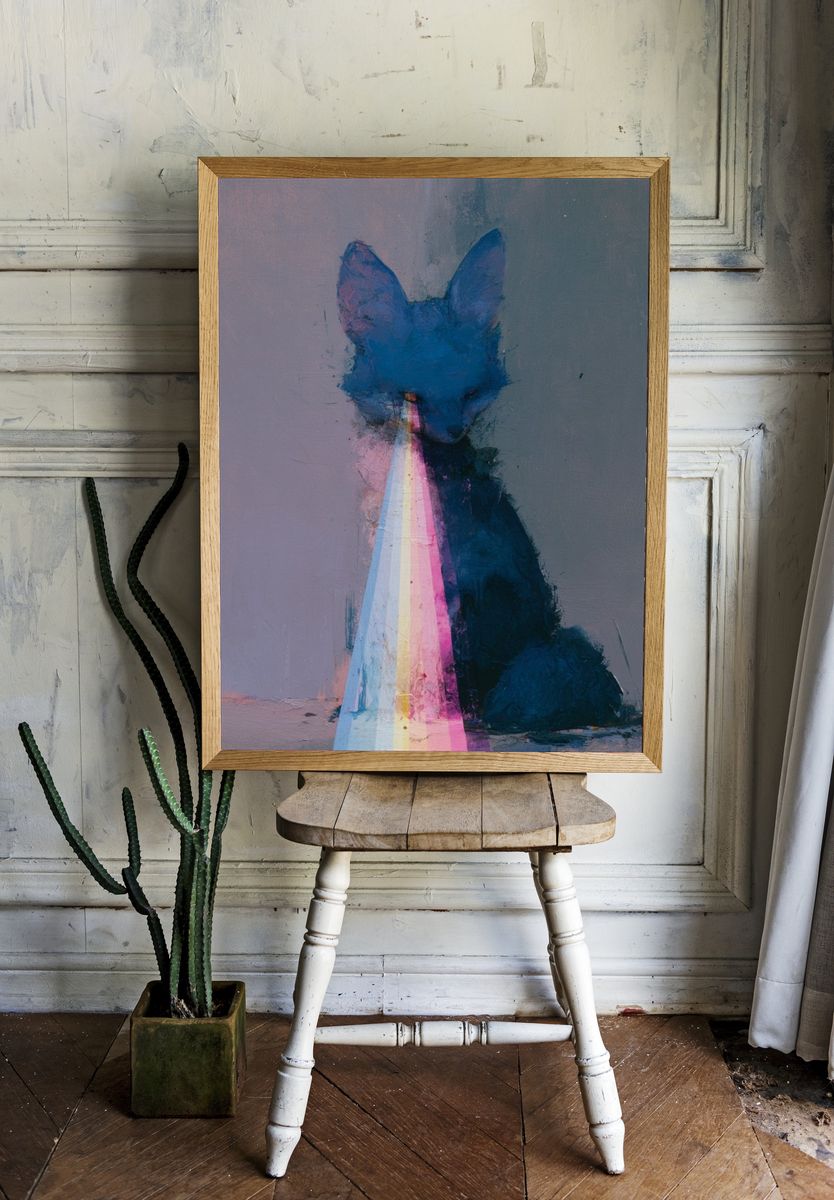 Blue Fox Prism Poster. room preview