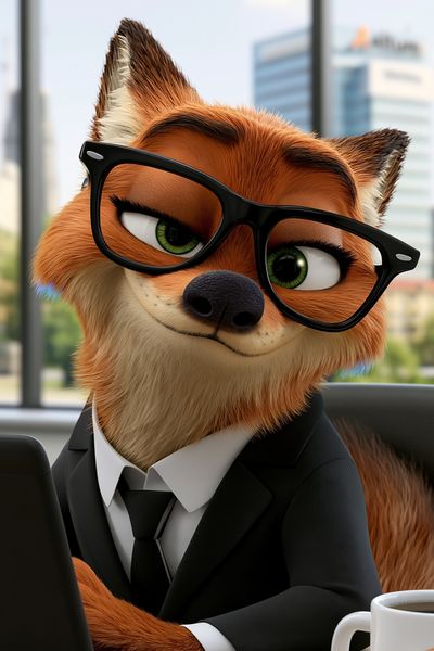 Business Fox Portrait Poster.