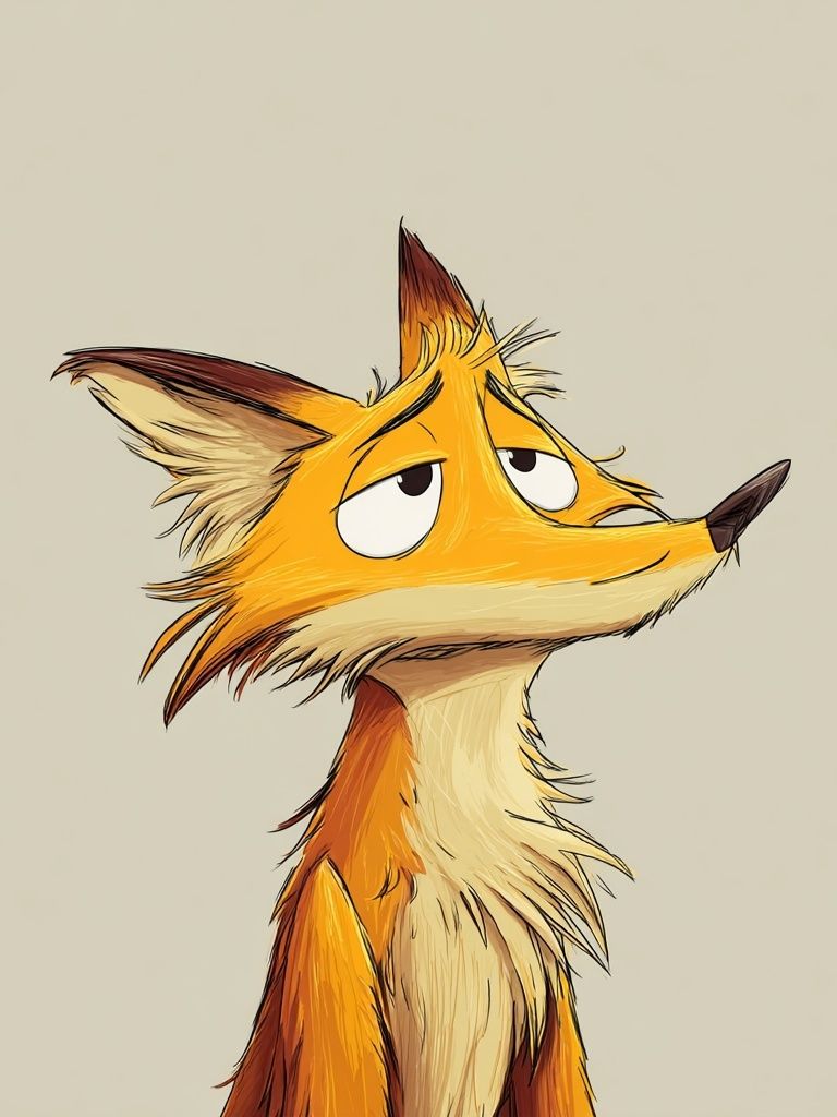 Fox Portrait Illustration Poster. poster — animals art