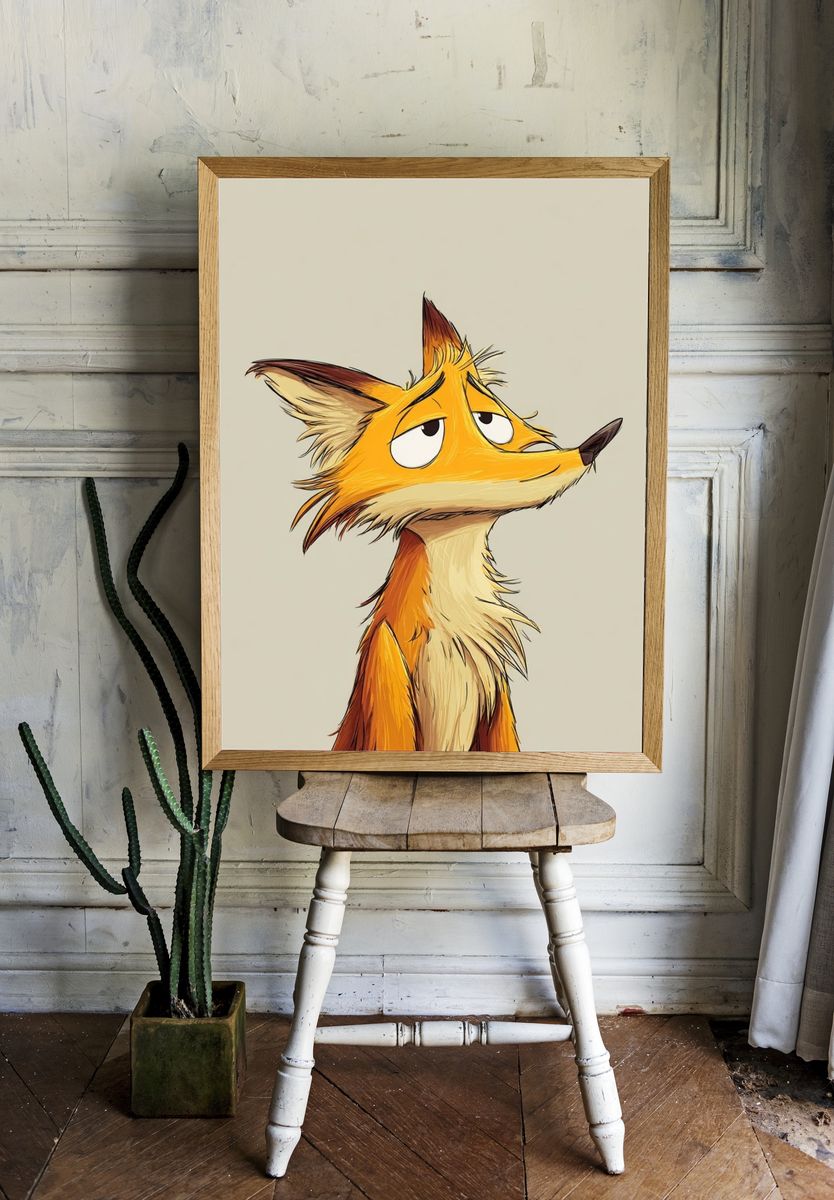 Fox Portrait Illustration Poster. — room view 1
