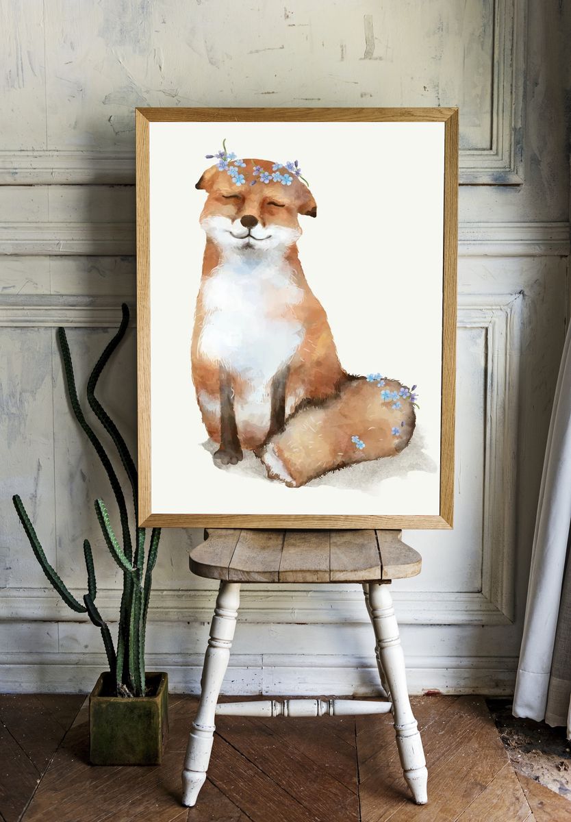 Illustration of a baby fox. room preview