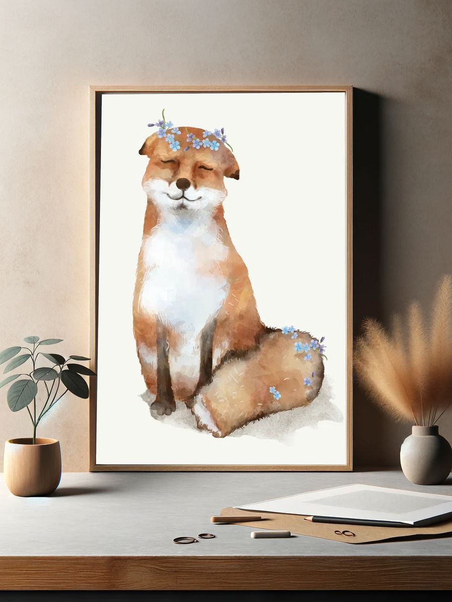 Illustration of a baby fox. — room view 2