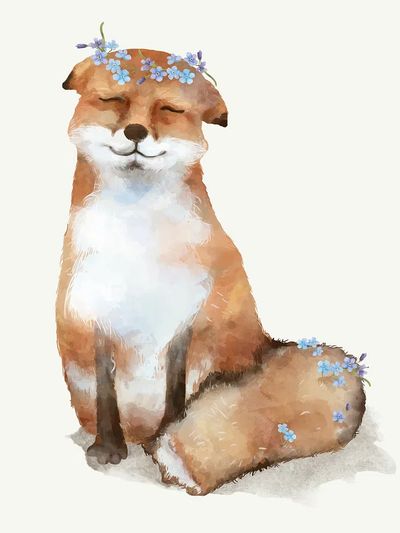 Illustration of a baby fox.