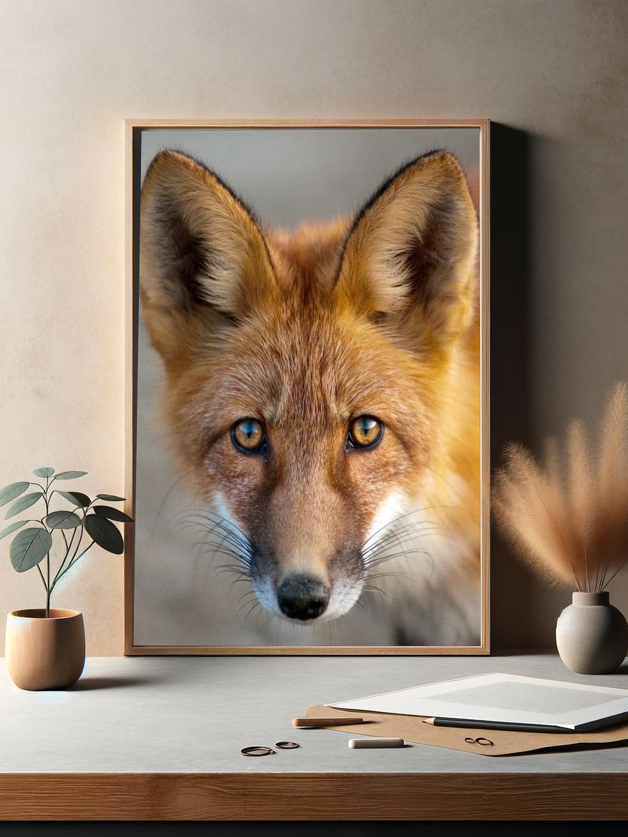 Close-Up of a Fox — Animal Photography Print. — room view 2