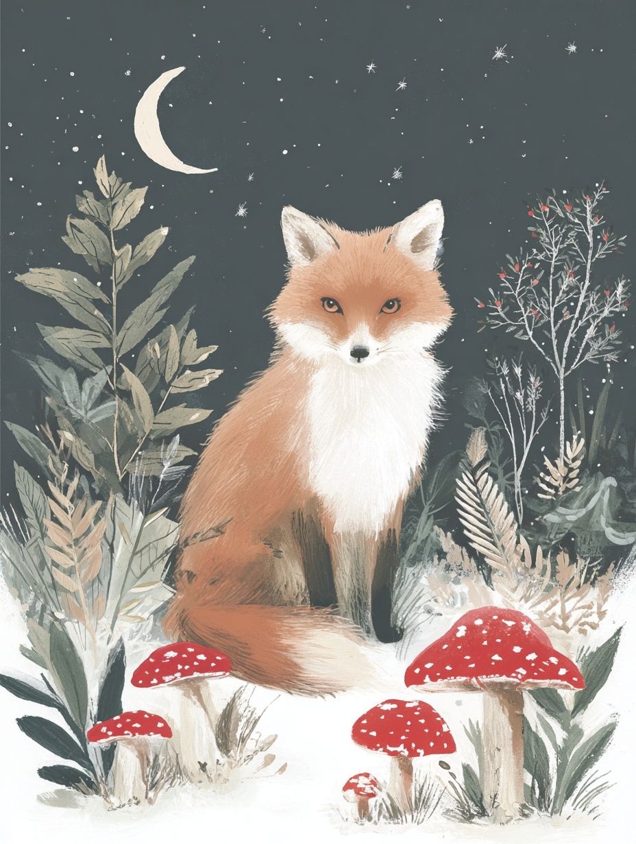 Fox in the Forest — Illustration Print. poster detail