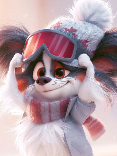 Winter Fox Portrait Print. poster