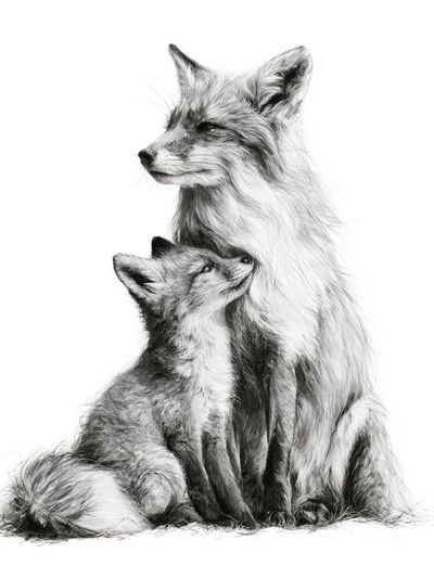 Fox Family Portrait Print.