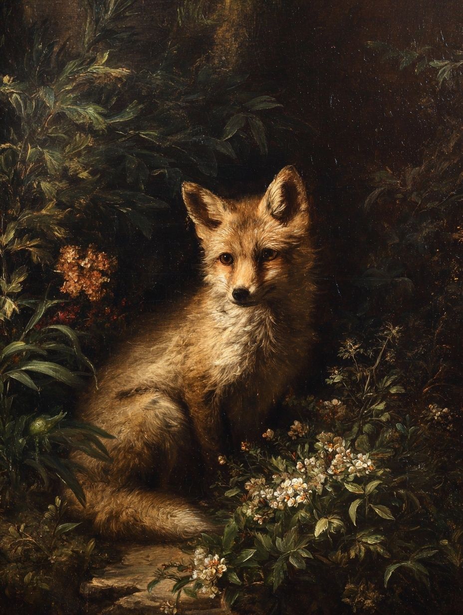 Fox in Woodland Fine-Art Poster. poster — animals art