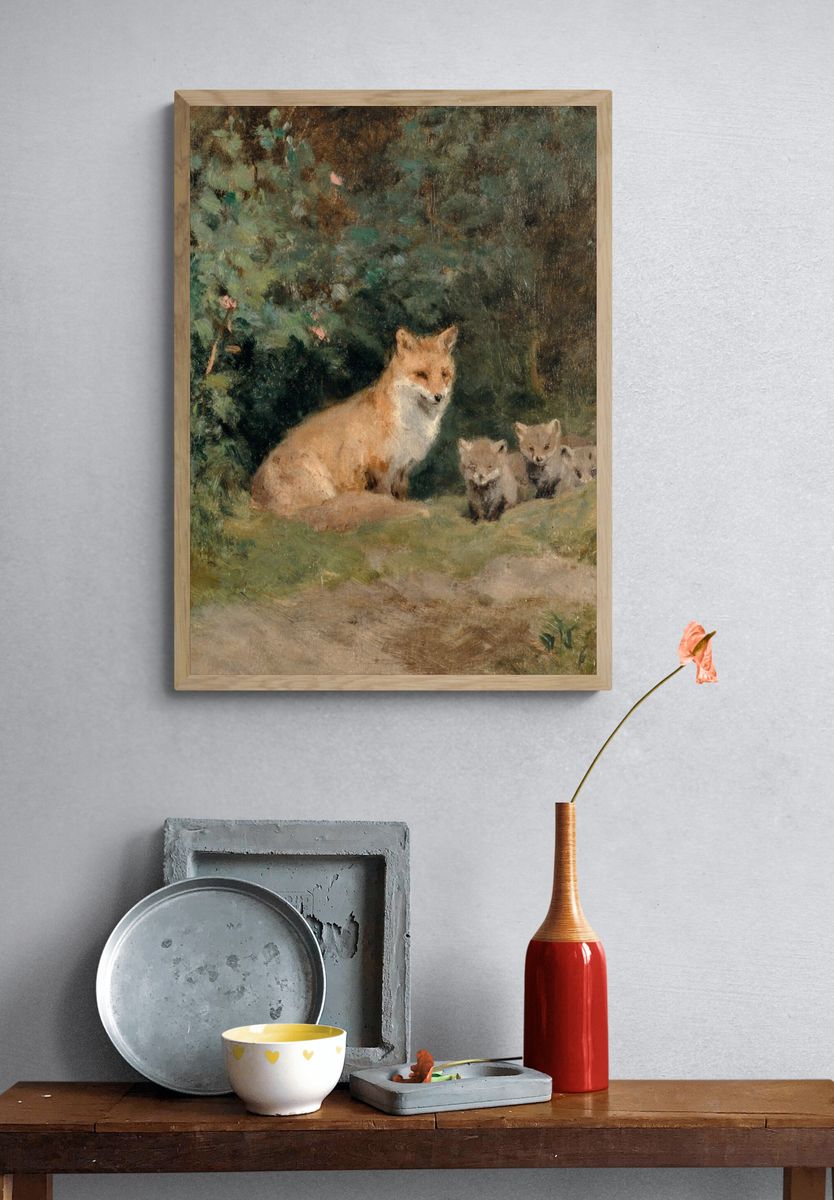 Fox Family — Fine Art Print. — room view 3