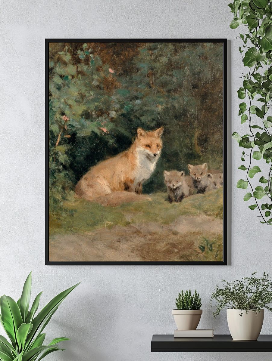 Fox Family — Fine Art Print. — room view 4