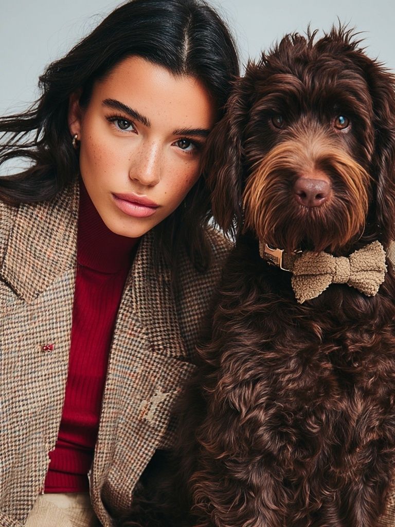 Fashion Portrait with Dog Poster. poster — photography art