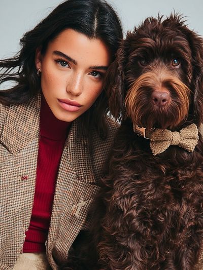 Fashion Portrait with Dog Poster.