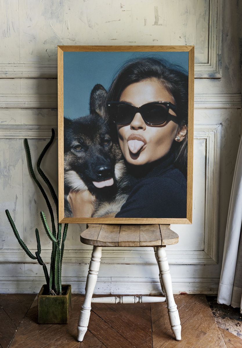 Fashion Portrait with German Shepherd Poster. — room view 1