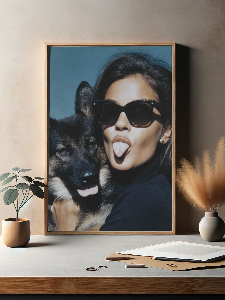 Fashion Portrait with German Shepherd Poster. — room view 2