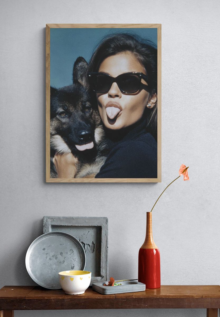 Fashion Portrait with German Shepherd Poster. — room view 3