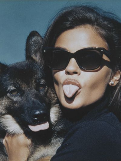 Fashion Portrait with German Shepherd Poster. poster print
