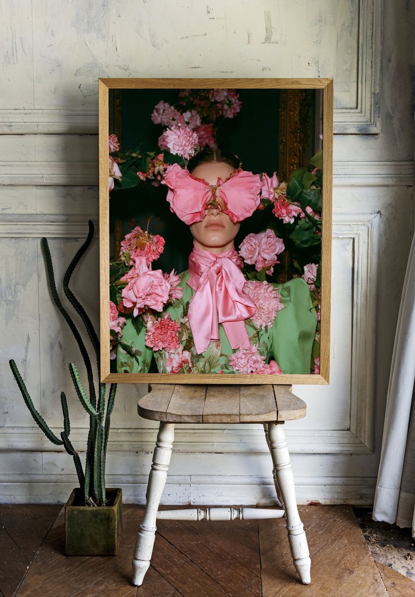 Floral Fashion Portrait Poster. room preview