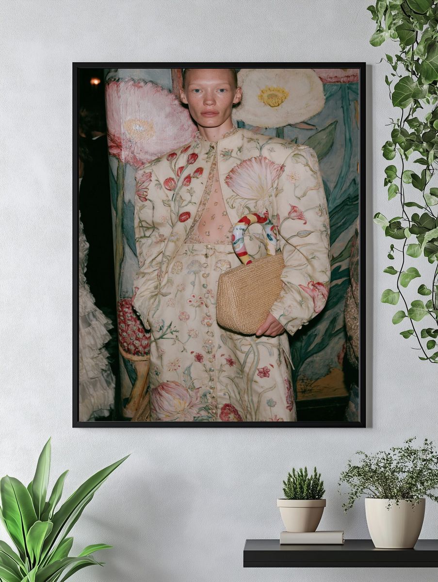 Floral Fashion Portrait Poster. — room view 4