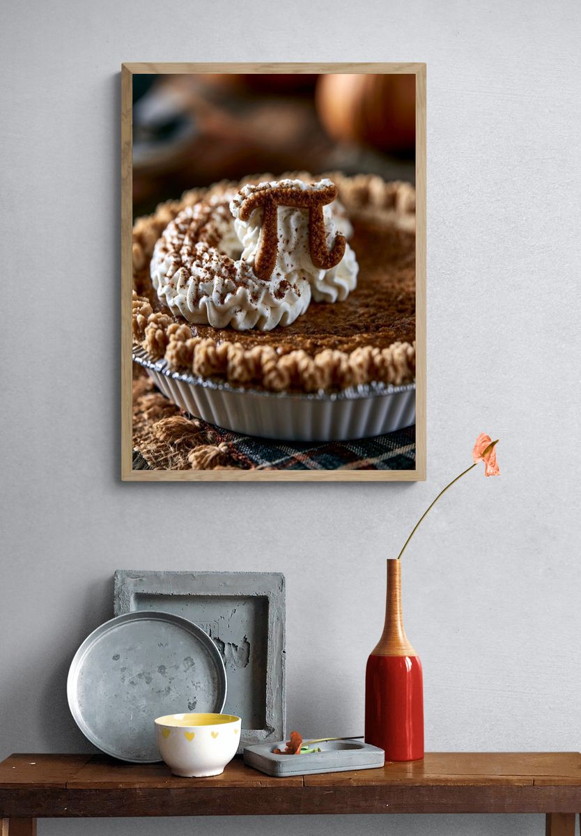 Pumpkin Pie Dessert Photography Poster. — room view 3
