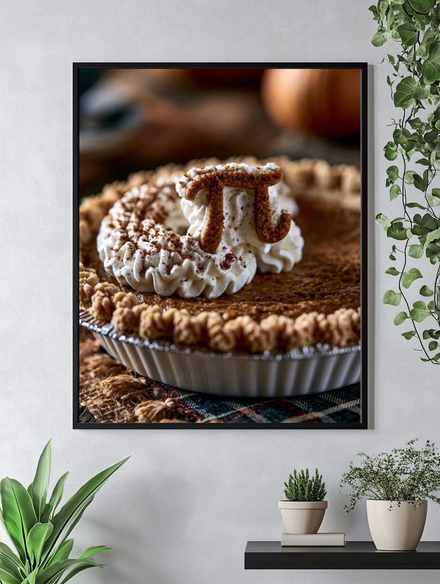 Pumpkin Pie Dessert Photography Poster. — room view 4