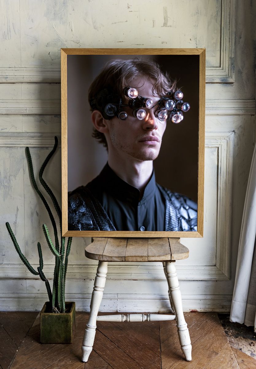 Futuristic Portrait Photography Poster. room preview