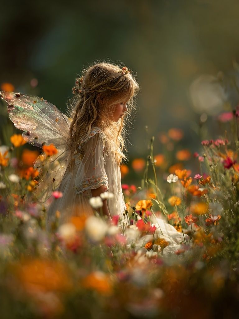 Flower Fairy Portrait Print. poster detail