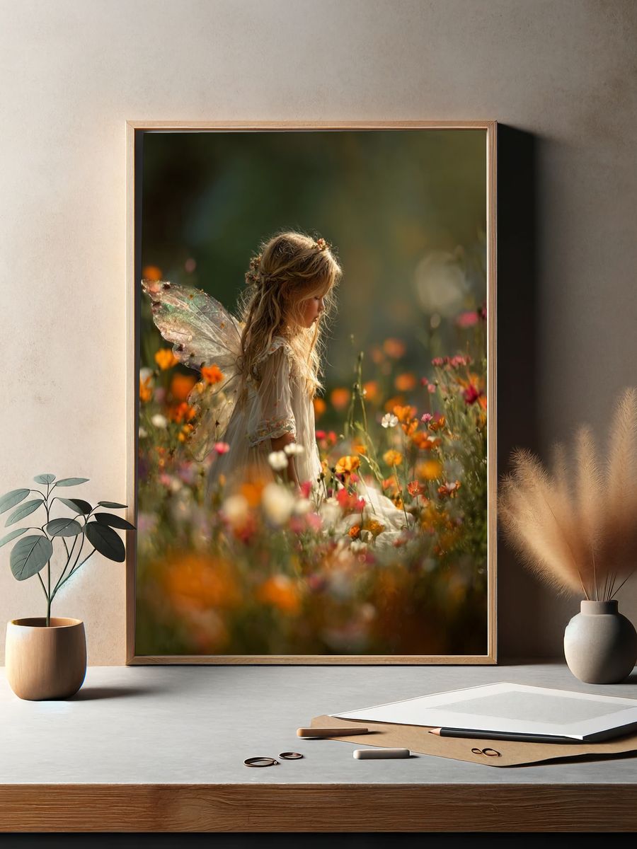 Flower Fairy Portrait Print. — room view 2