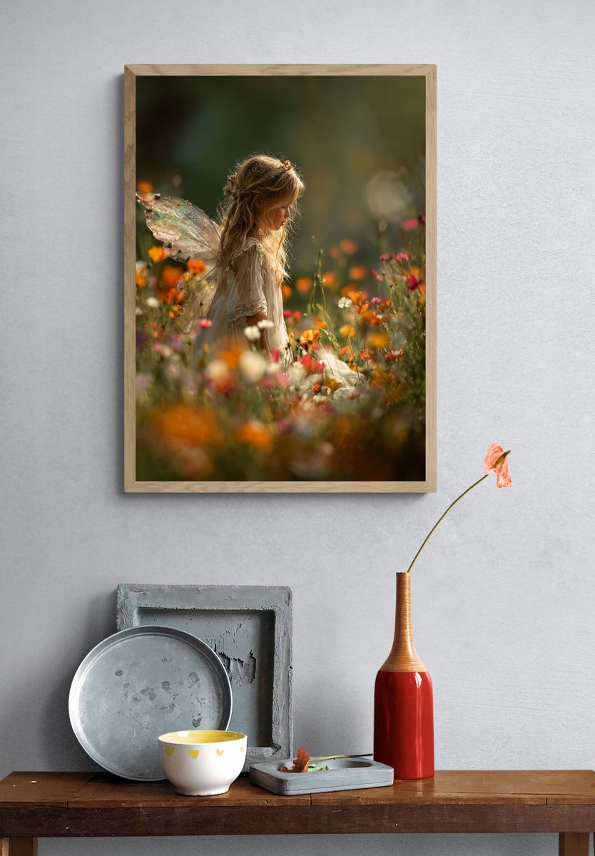 Flower Fairy Portrait Print. — room view 3