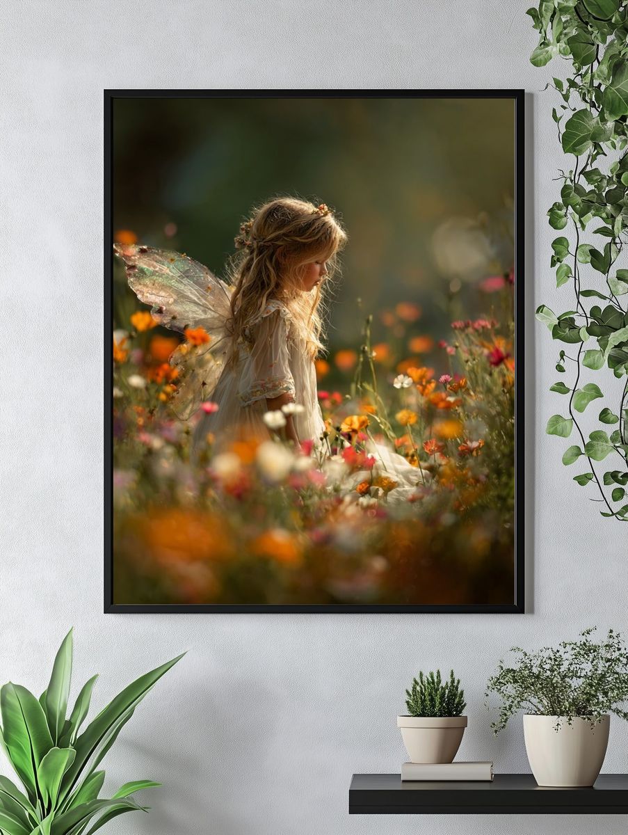 Flower Fairy Portrait Print. — room view 4