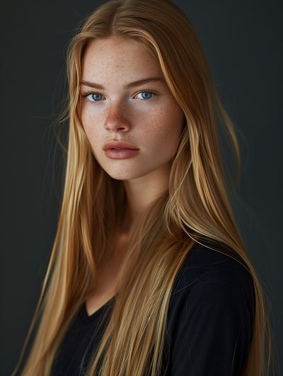 Freckled Blonde Portrait Print.