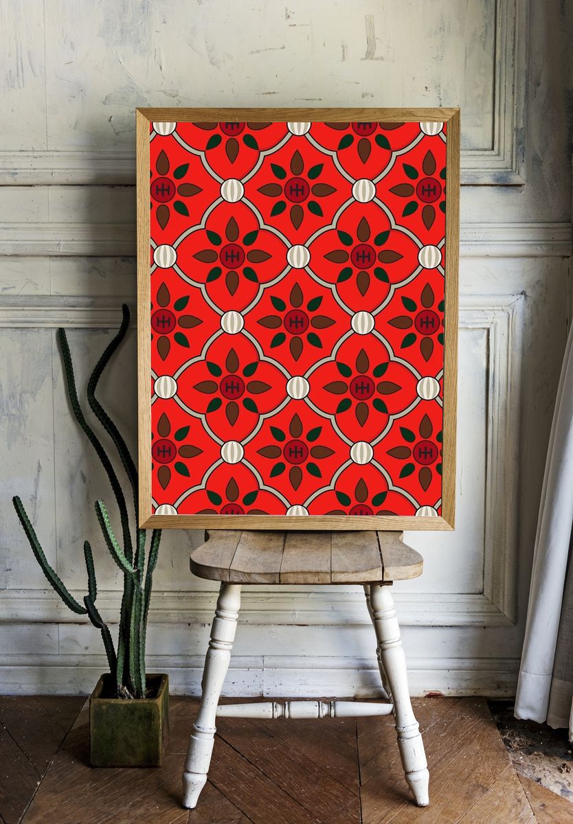 Floral Pattern — Retro Print room preview
