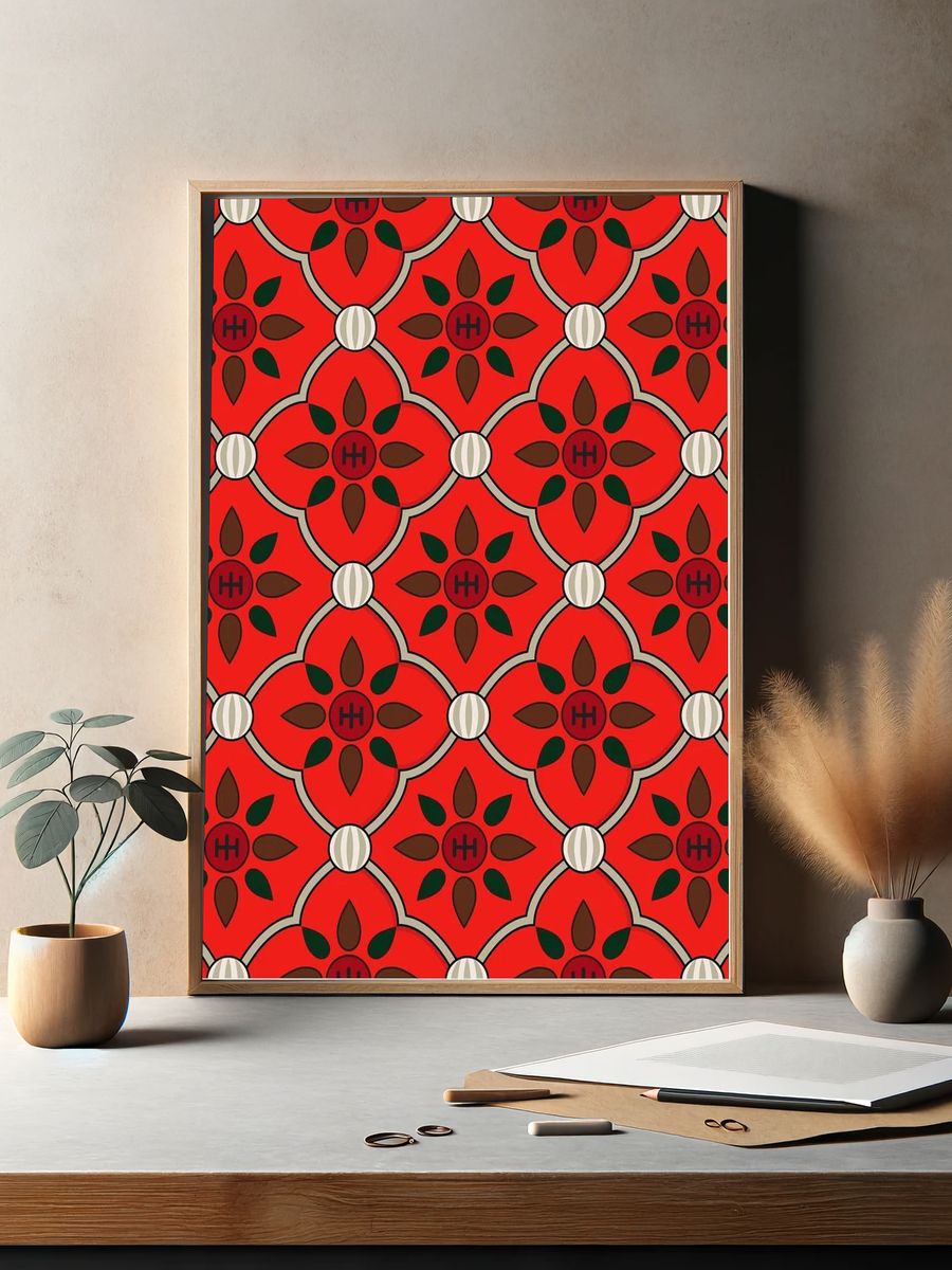 Floral Pattern — Retro Print. — room view 2