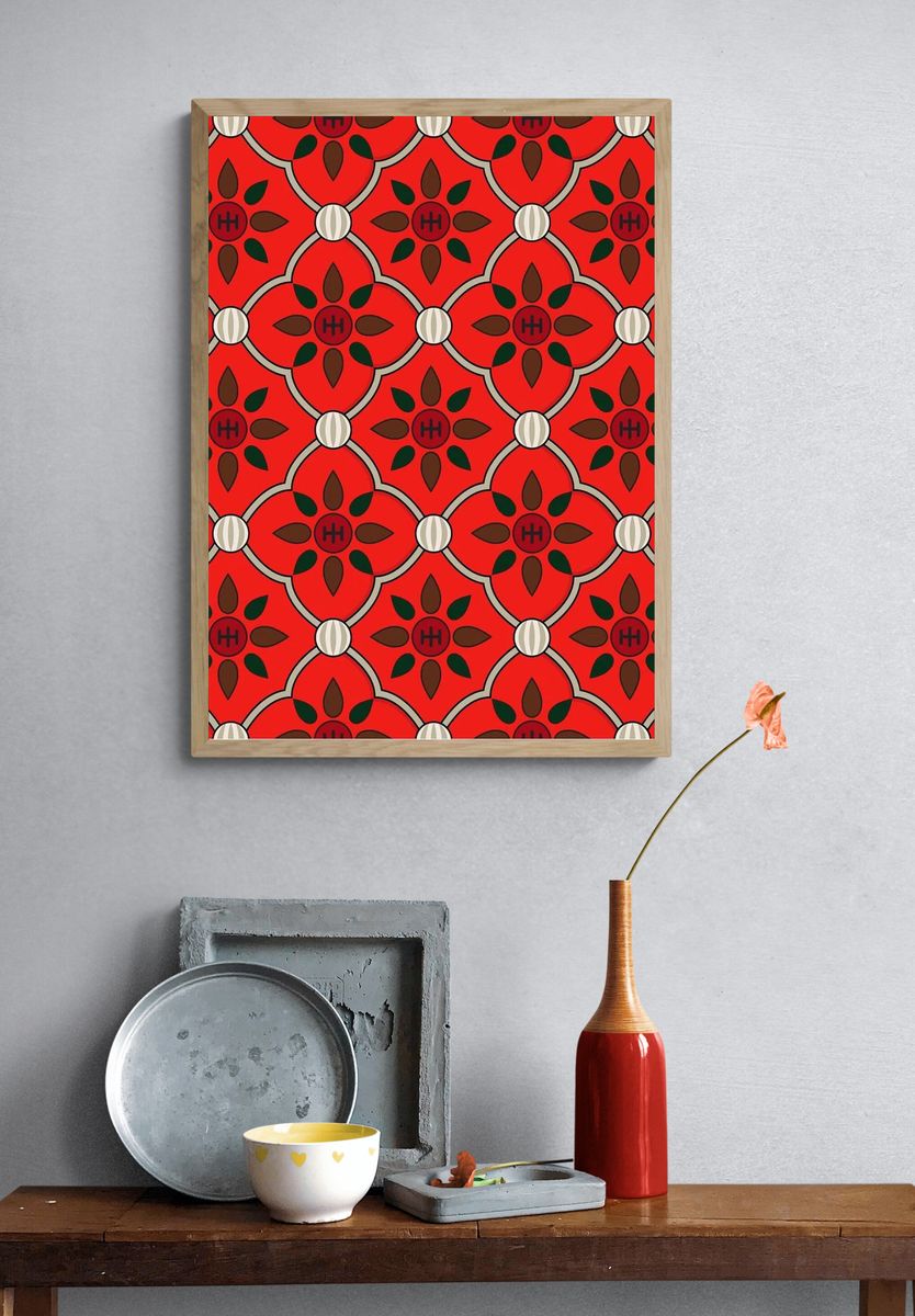 Floral Pattern — Retro Print. — room view 3