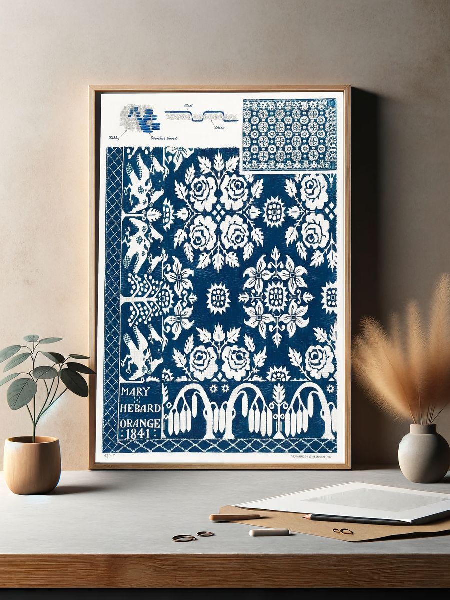 Floral Pattern Textile Design Poster. — room view 2