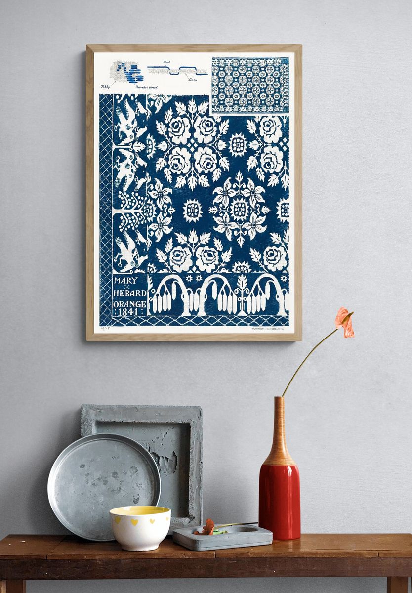 Floral Pattern Textile Design Poster. — room view 3
