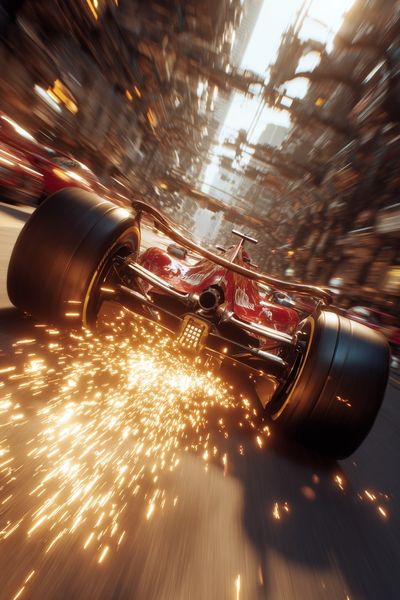Formula Racing Sparks Photography Poster. poster