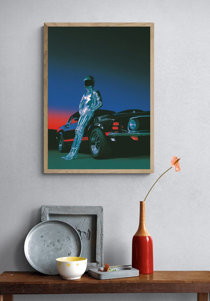 Futuristic Racer — Retro Print. — room view 3