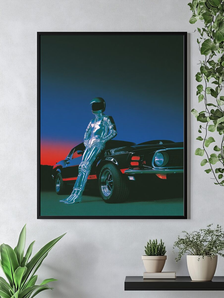 Futuristic Racer — Retro Print. — room view 4