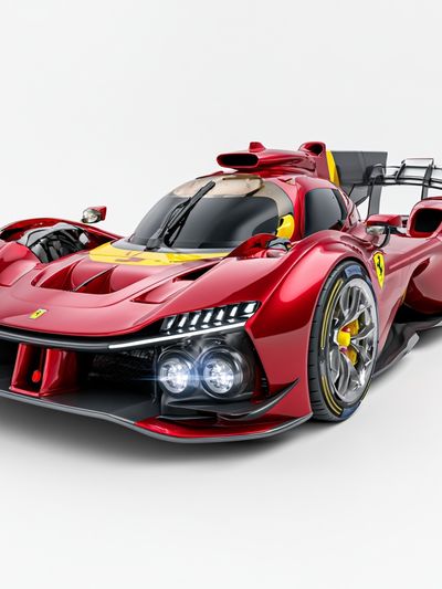Ferrari Race Car Photography Poster.
