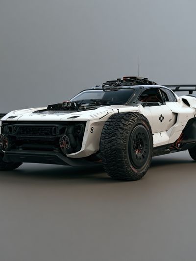 Futuristic Off-Road Rally Car Poster.