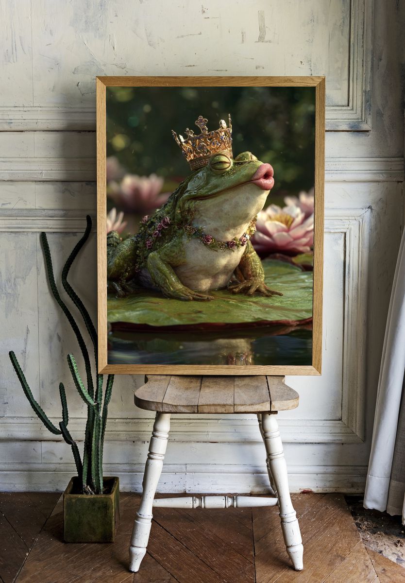Royal Frog — Illustration Print. — room view 1