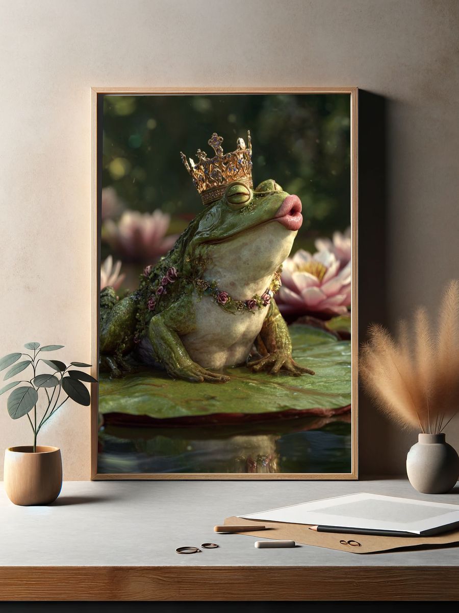 Royal Frog — Illustration Print. — room view 2