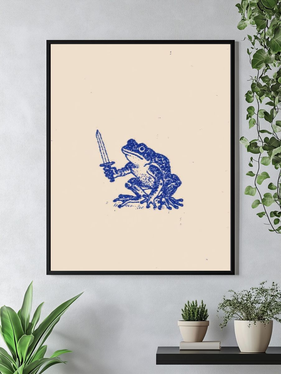 Frog with Sword — Illustration Print. — room view 4