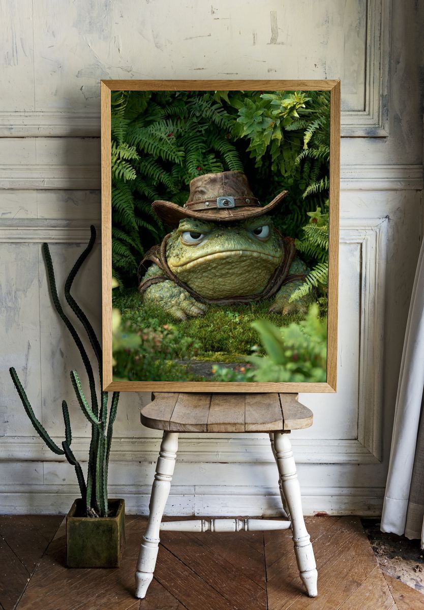 Adventurous Frog — Illustration Print. — room view 1