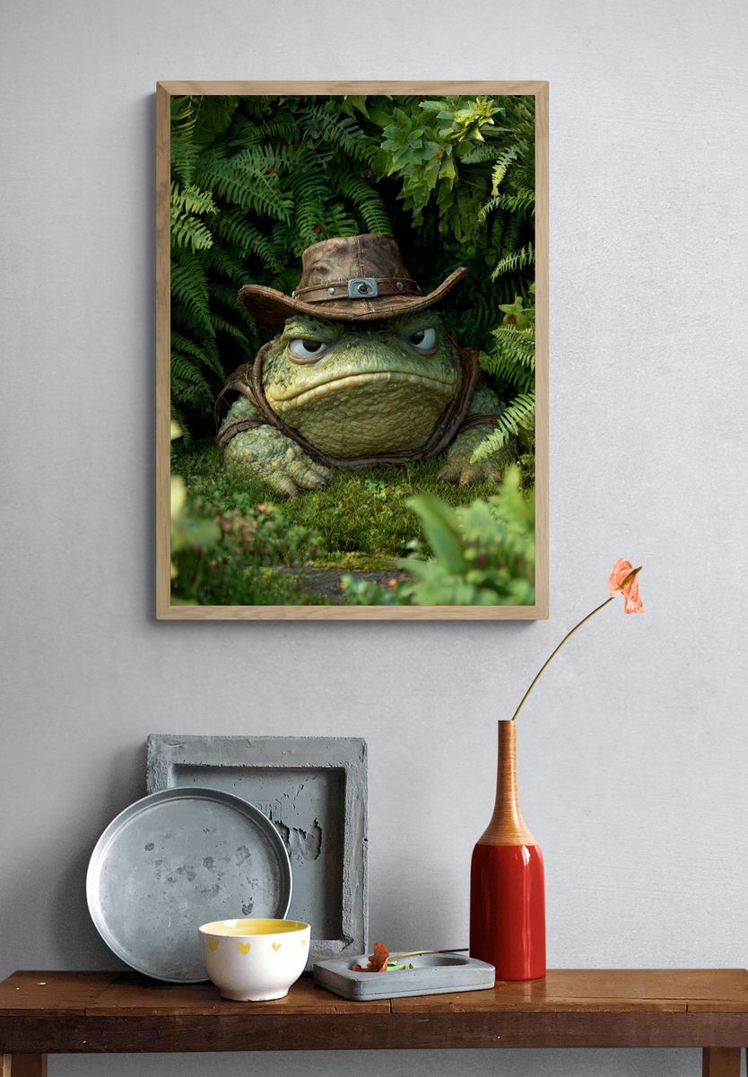 Adventurous Frog — Illustration Print. — room view 3