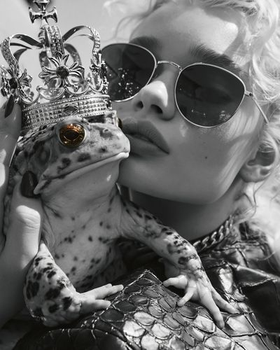 Crowned Frog Portrait Print.