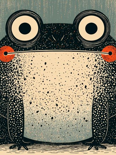 Playful Frog Illustration Poster.